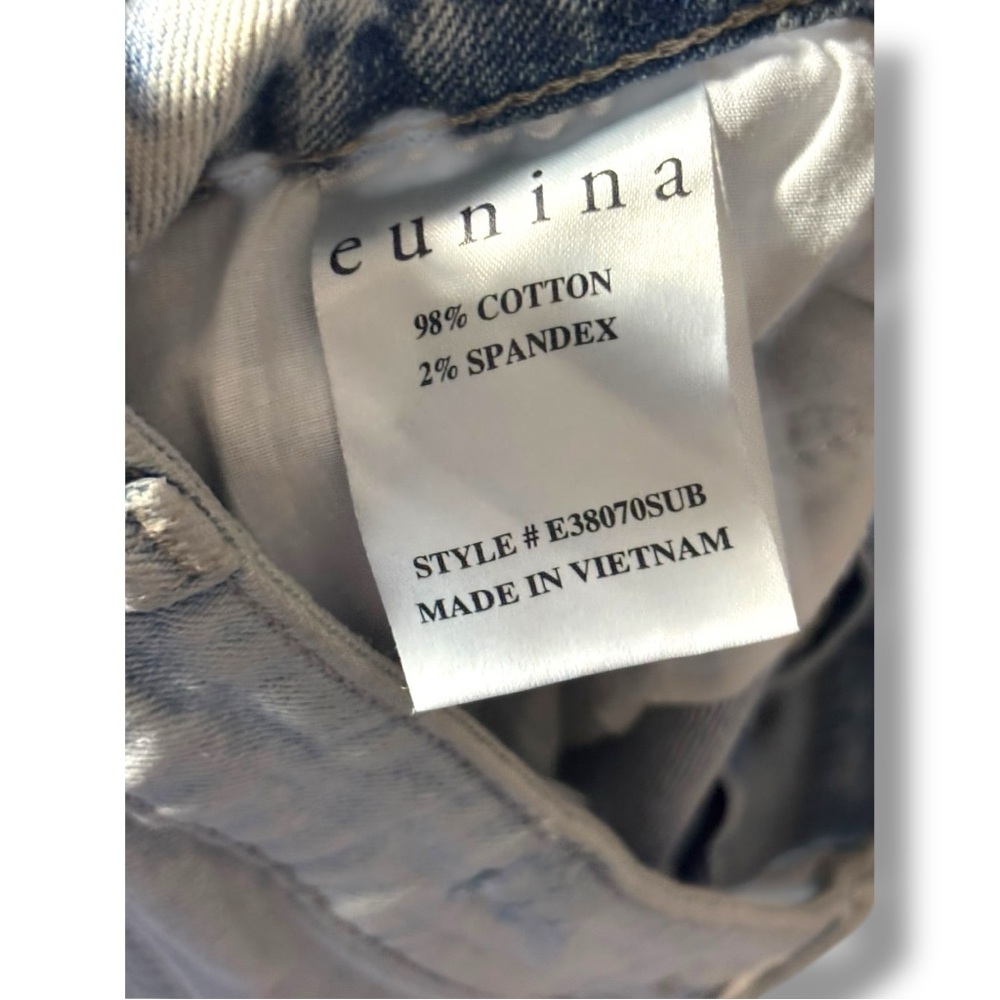 Eunina Light Blue Distressed Frayed Hem Micro Mini Jean Shorts - Picture 11 of 11